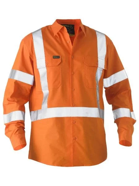 Bisley X Taped Hi Vis Recycled Drill Shirt (BS6266XT) Dynamic Men's Glow