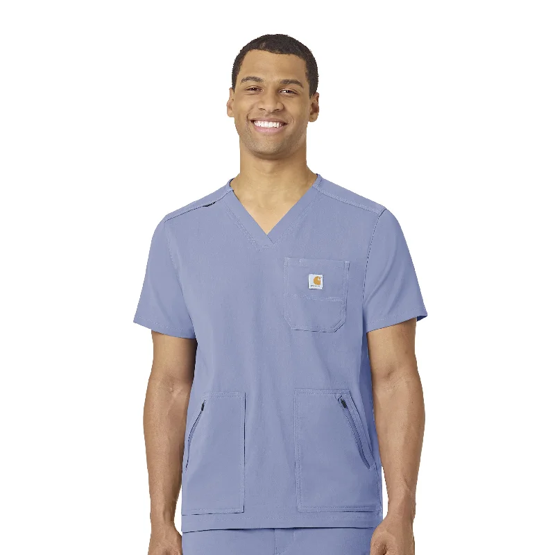 Carhartt Rugged Flex Peak Men's 5-Pocket V-Neck Scrub Top - Ceil Blue Refined Men's Classic Carhartt Rugged Flex Peak Men's 5-Pocket V-Neck Scrub Top - Ceil Blue Refined Men's Classic