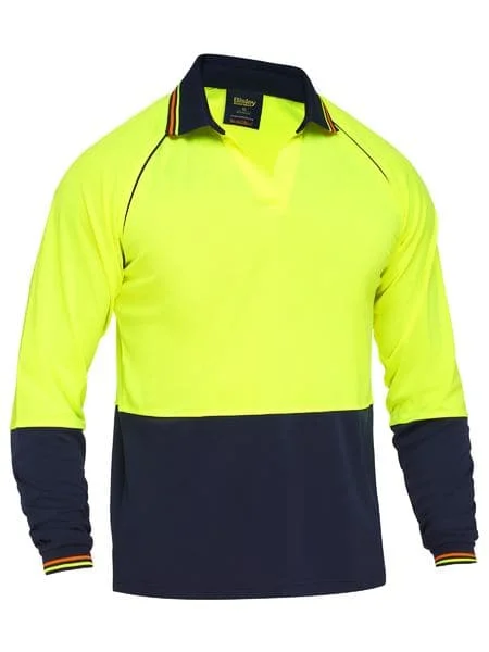 Bisley Two Tone Hi Vis Long Sleeve Polo Shirt (BK6440) Preppy Men's College