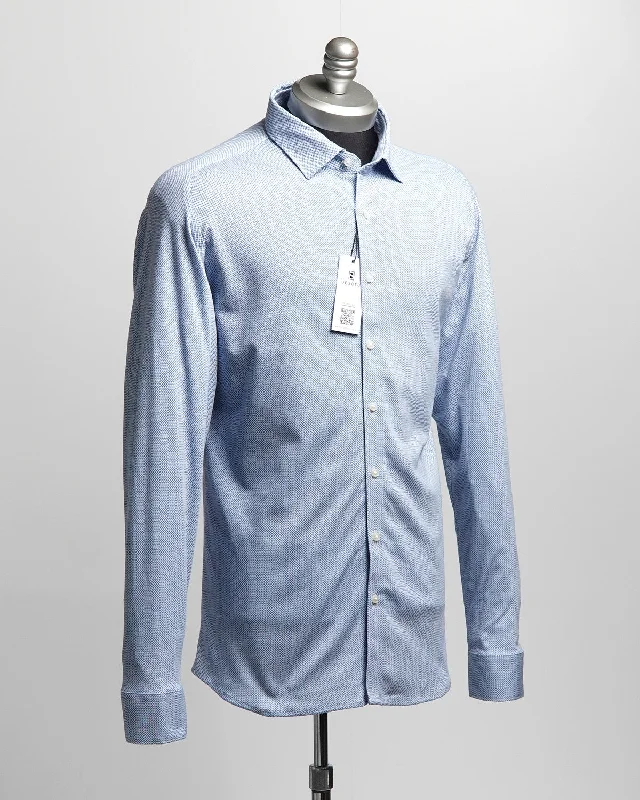 Double Small Lines Jersey Knit  Shirt Sharp Men's Italian