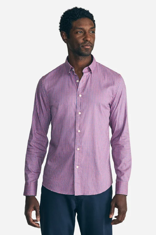 Faherty Movement Shirt in Blue Rose Gingham Casual Men's Loose