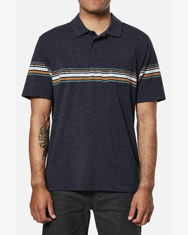 Stacy Stripe Polo Elegant Men's Formal 