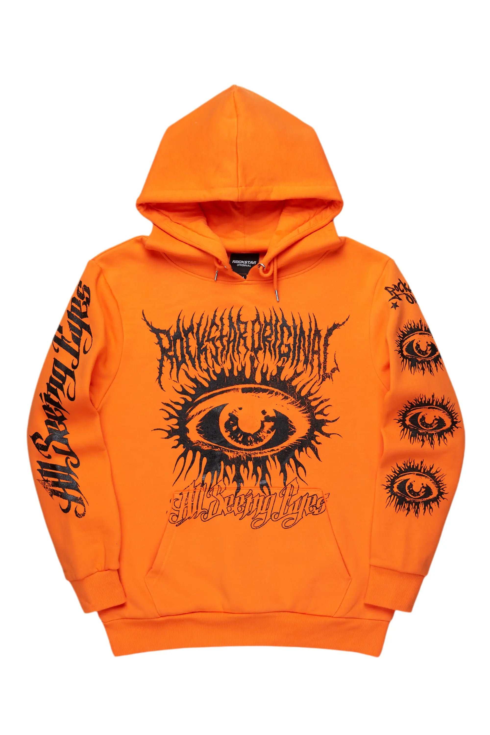 All Seeing Eyes Orange Graphic Hoodie Adventure