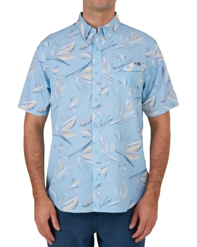 Floral Flyer S/S Tech Woven Shirt Unique Men's Upcycled
