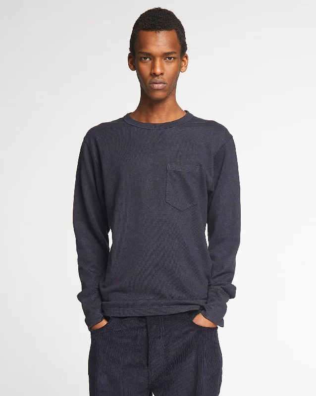 L/S Pocket T Military Jersey Navy Edgy Men's Punk