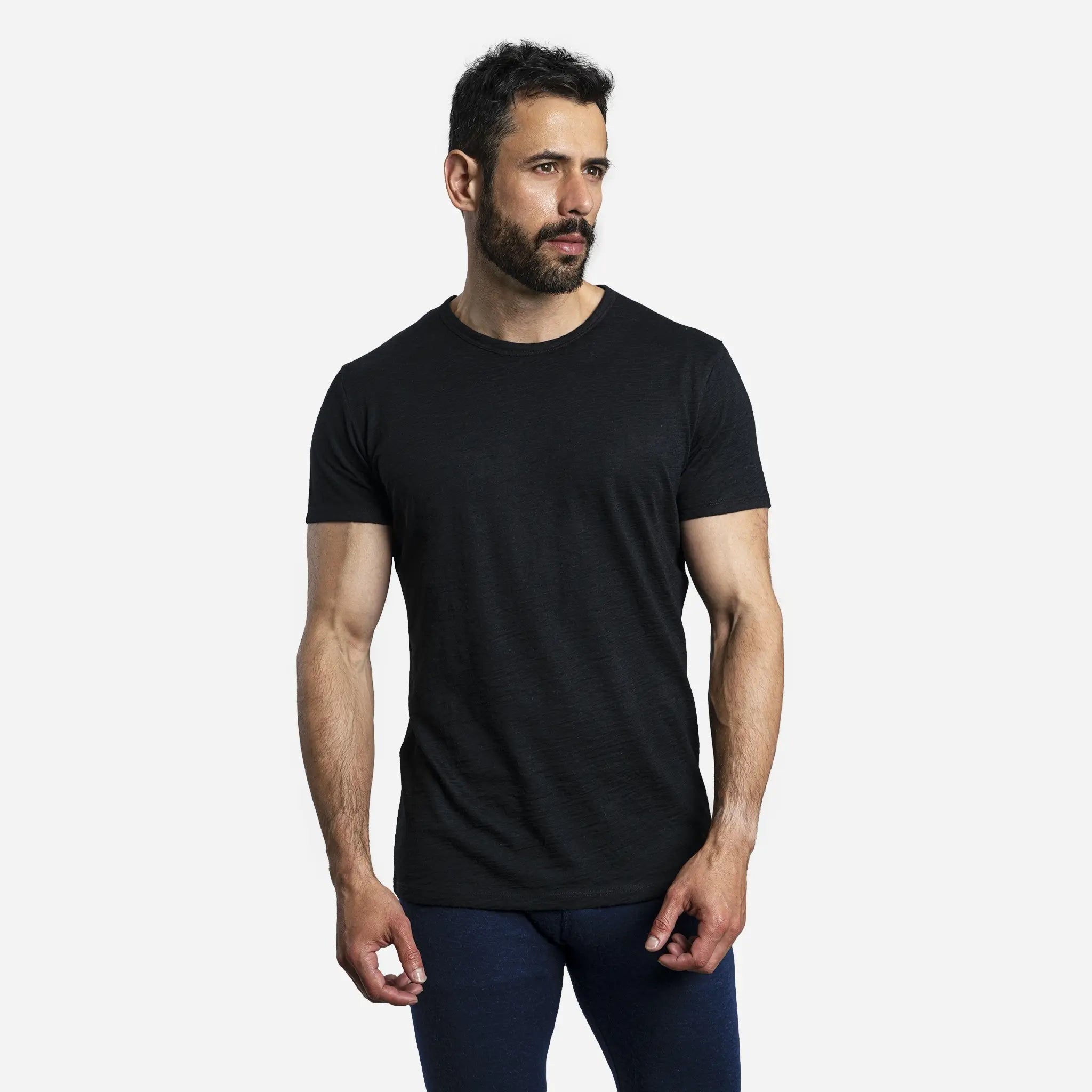 Men's Alpaca Wool T-Shirt: 160 Ultralight Crew Neck Stylish Men's Tropical 