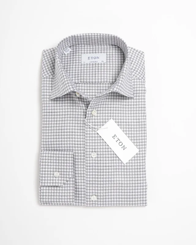 King Twill Houndstooth Contemporary Shirt Bohemian Men's Free
