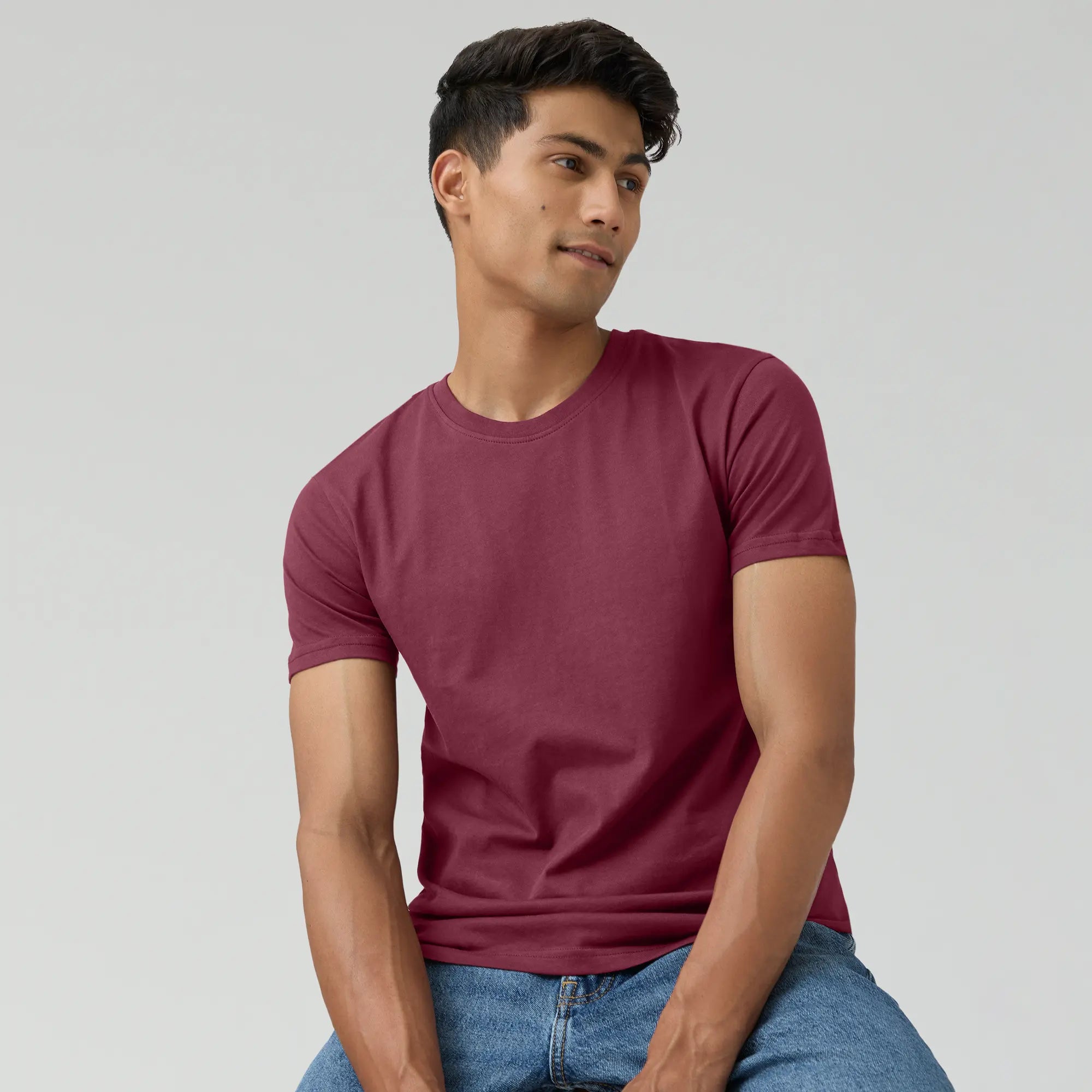 Pace Combed Cotton T-shirts Bold Burgundy Stylish Men's Neon
