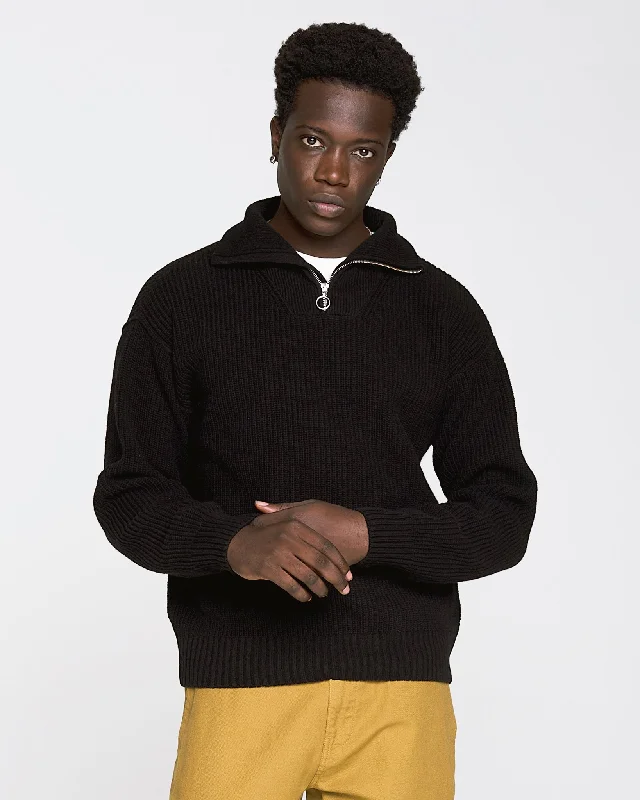 Fly Deck Sweater Yarn Delta Black Modern Men's Geometric