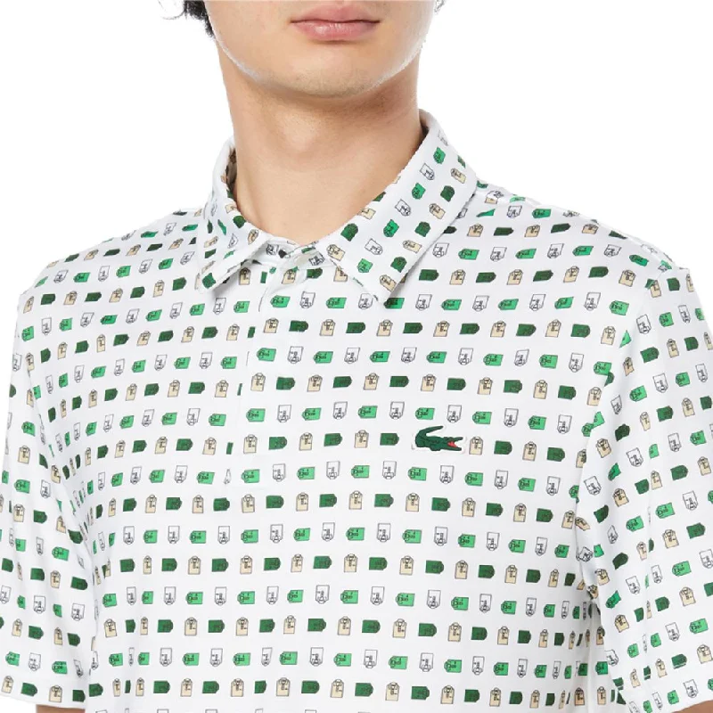 Lacoste Golf Printed Recycled Polyester Golf Polo 2023 Earthy Men's Sustainable 