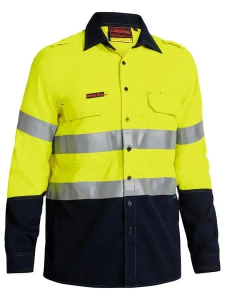 Bisley Taped Two Tone Hi-Vis FR Lightweight Vented Long Sleeve Shirt (BS8098T) Monochromatic Office Style Bisley Taped Two Tone Hi-Vis FR Lightweight Vented Long Sleeve Shirt (BS8098T) Monochromatic Office Style