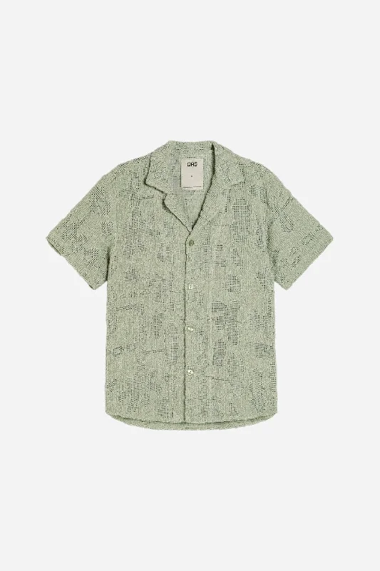OAS Galbanum Cuba Crochet Shirt Elegant Men's Formal 