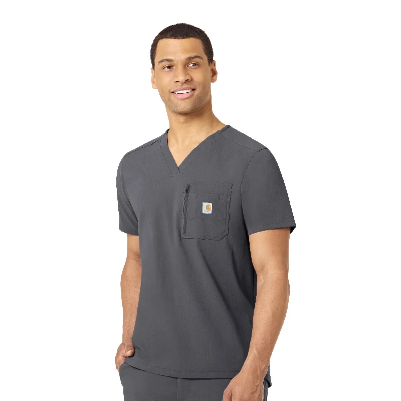 Carhartt Rugged Flex Peak Men's Tuck-In Scrub Top - Pewter Tough Men's Military