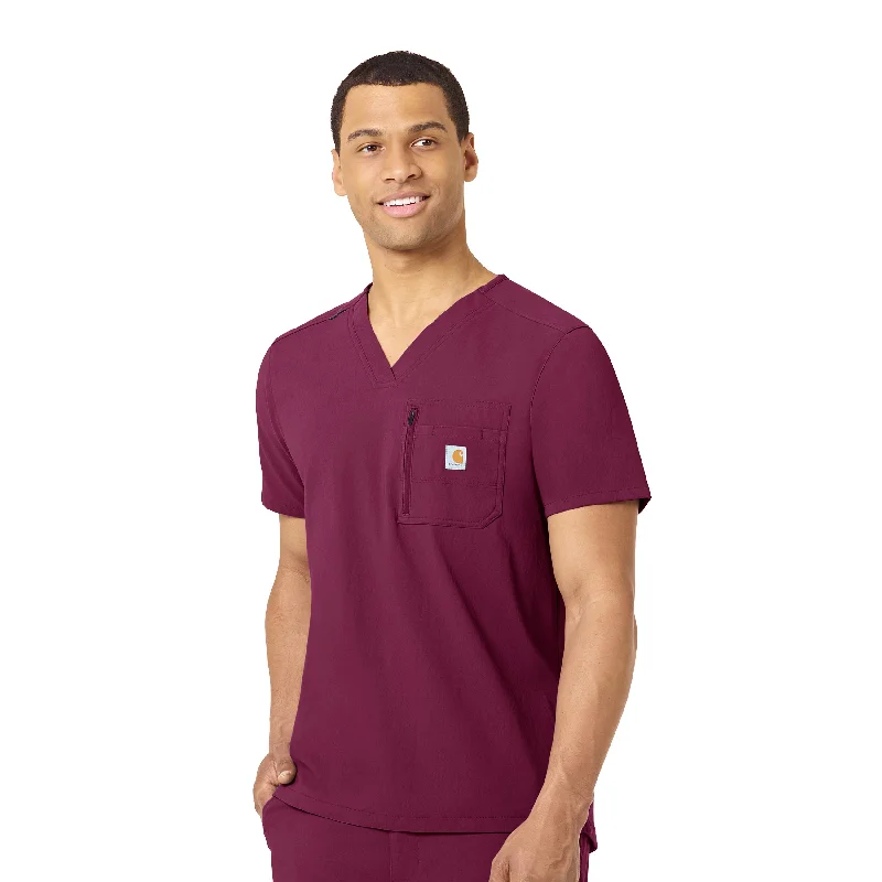 Carhartt Rugged Flex Peak Men's Tuck-In Scrub Top - Wine Traditional Men's Wool