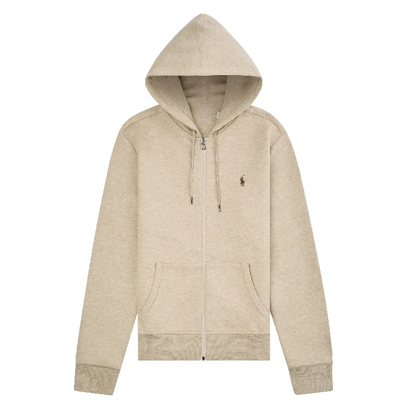 Double-Knit Tech Full Zip Hoodie | Tuscan Beige Heather Vintage Men's 1970S Disco