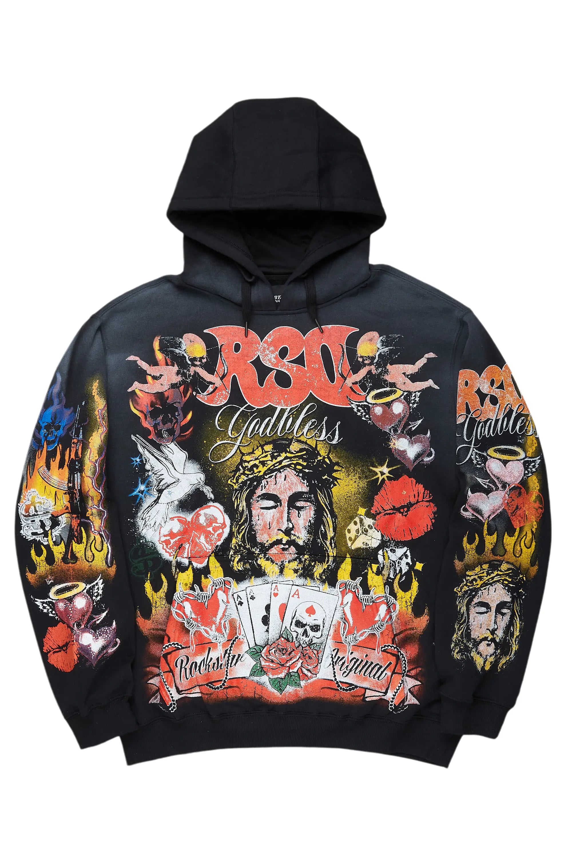 Germain Black Graphic Hoodie Modern Men's Geometric
