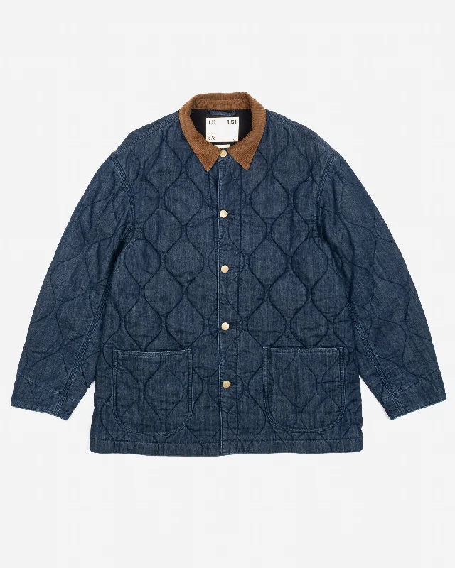 Chicago Jacket Quilted Denim Indigo Unique Men's Upcycled
