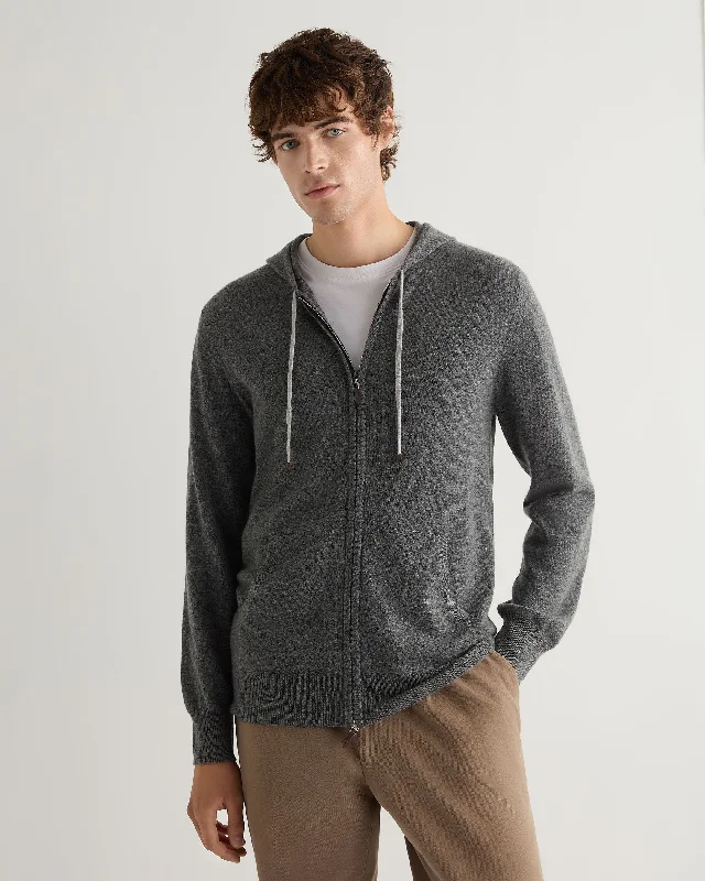 Men's Ladbroke Cashmere Hoodie Elephant Grey Dapper Men's Bow