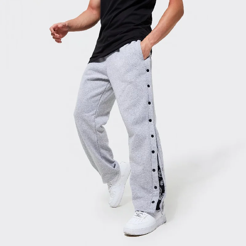 Grey Flared Snapbutton Joggers Preppy Men's College