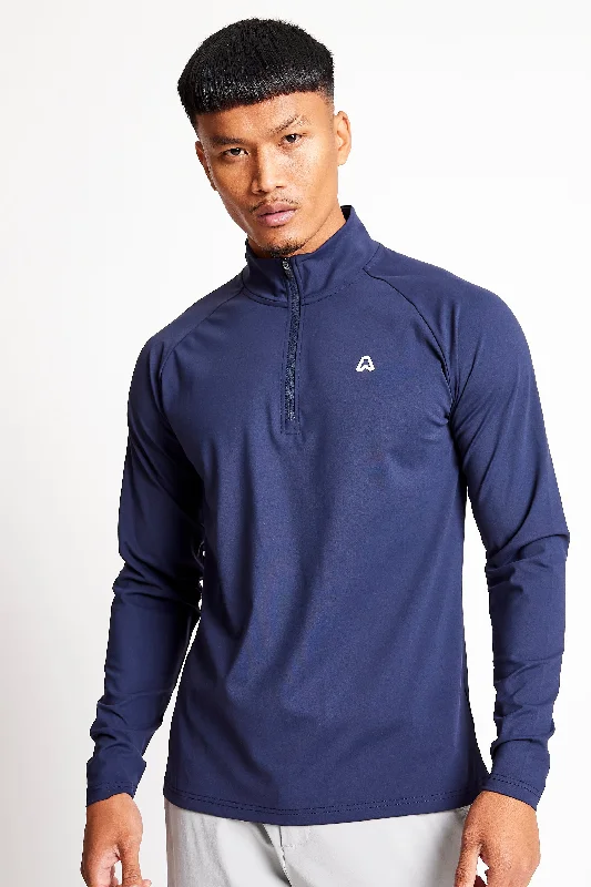 Slim Fit 1/4 Zip Top - Ace Navy Monochromatic All