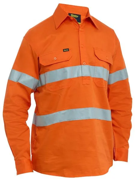 Bisley Taped Hi Vis Cool Lightweight Closed Front Shirt (BSC6897T) Beach