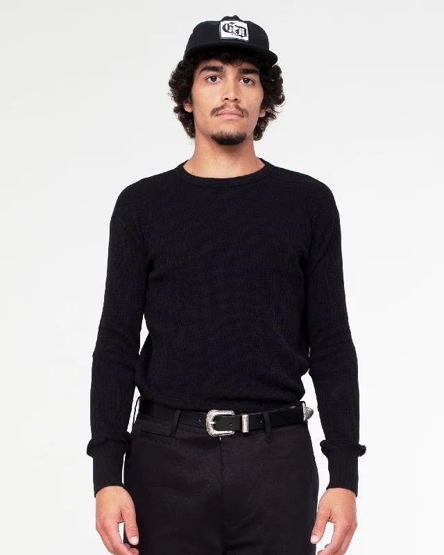 L/S Thermo Waffle T Jersey Black Refined Men's Hand