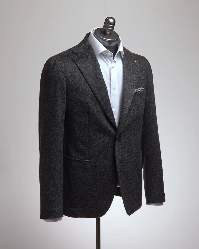 100% Cashmere Charcoal Blazer Youthful Men's Pop