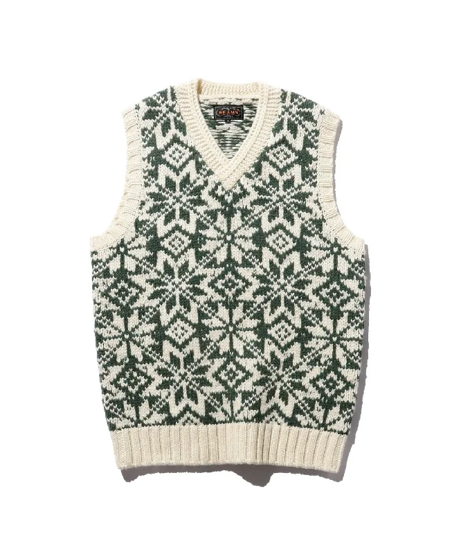 Beams Plus | Snow Pattern Vest 3G | Green Modern Men's Tech