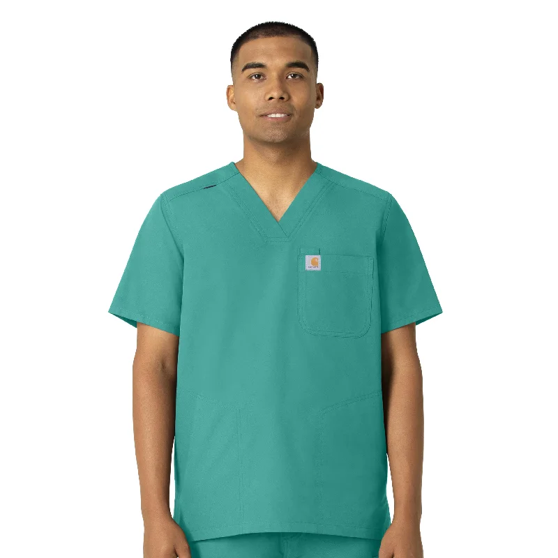 Carhartt Force Essentials Men's V-Neck Shirttail Scrub Top - Teal Blue Earthy Men's Hemp Carhartt Force Essentials Men's V-Neck Shirttail Scrub Top - Teal Blue Earthy Men's Hemp