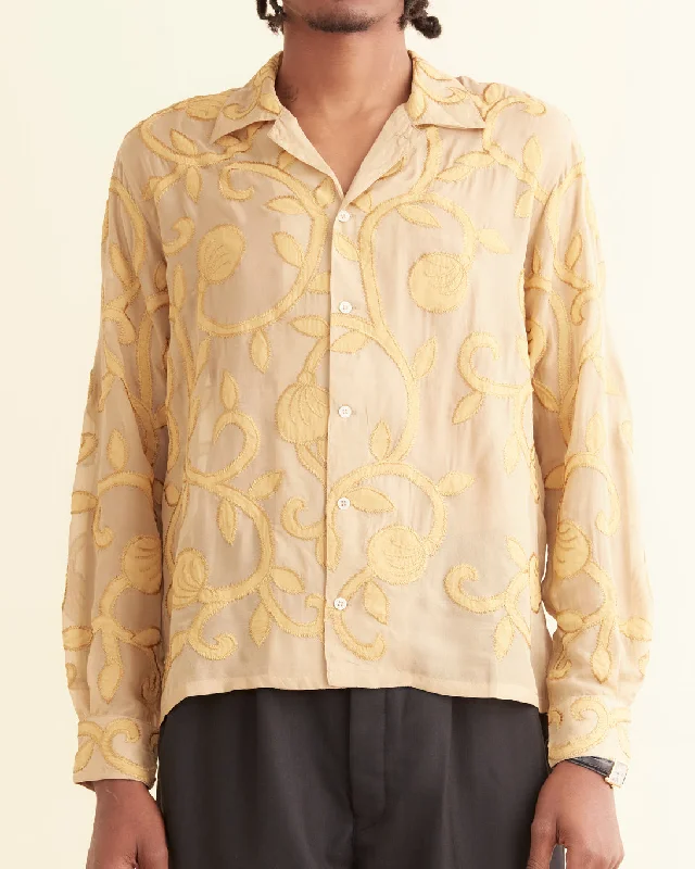 Bode Appliqué Harlayne Long Sleeve Shirt Refined Men's Classic 