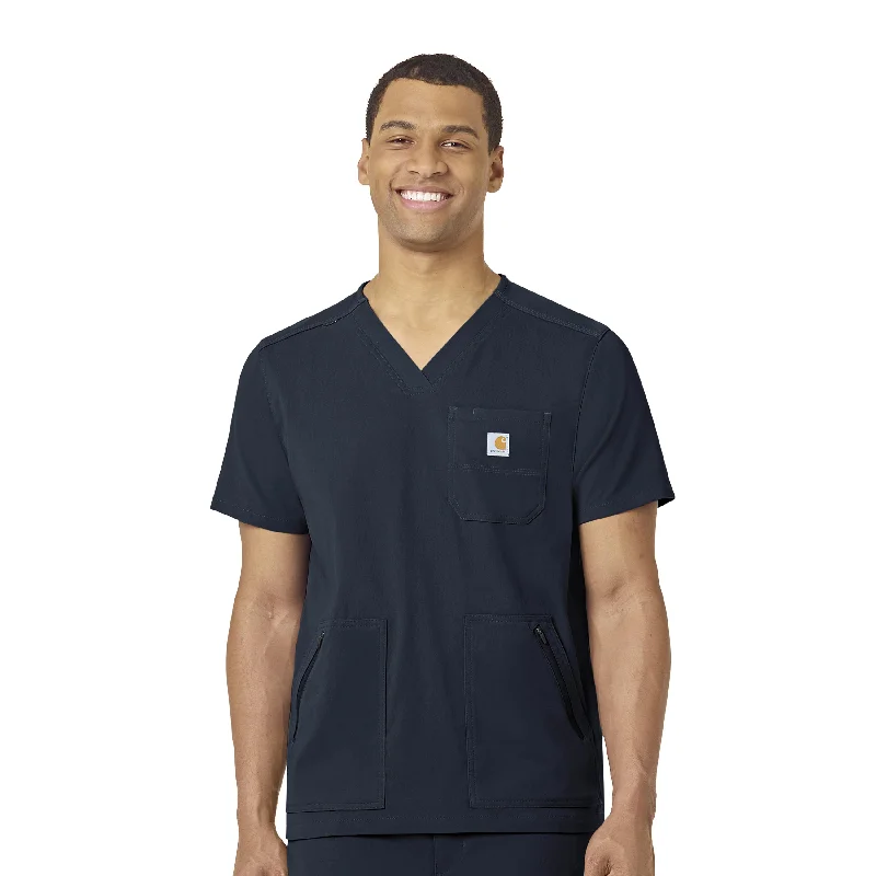 Carhartt Rugged Flex Peak Men's 5-Pocket V-Neck Scrub Top - Navy Gym