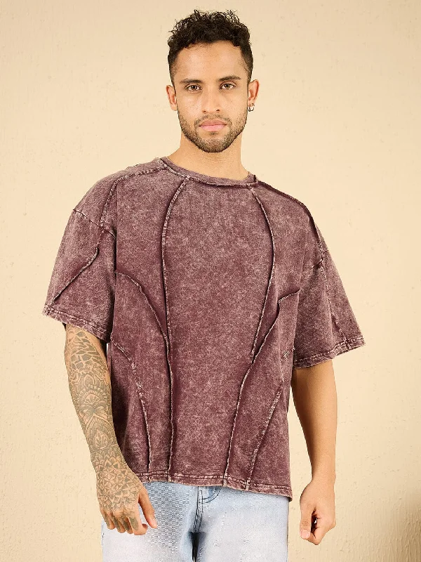 Mauve Haze Cut And Sew Oversized Tshirt Sporty Men's Tennis