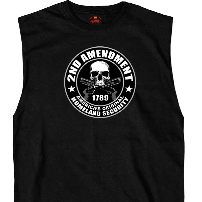 Hot Leathers GMT3207 Men’s Shooter 2nd Amendment Black Sleeveless Tank Top Shirt Sleek Men's Contemporary 