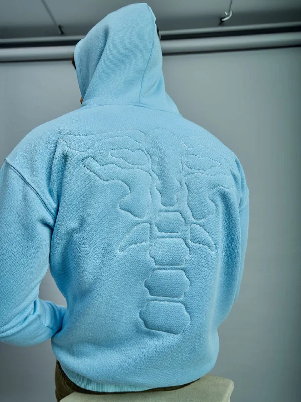 Sky Exoskeleton Quilted Oversized Hooded Sweatshirt Sleek Men's Contemporary 
