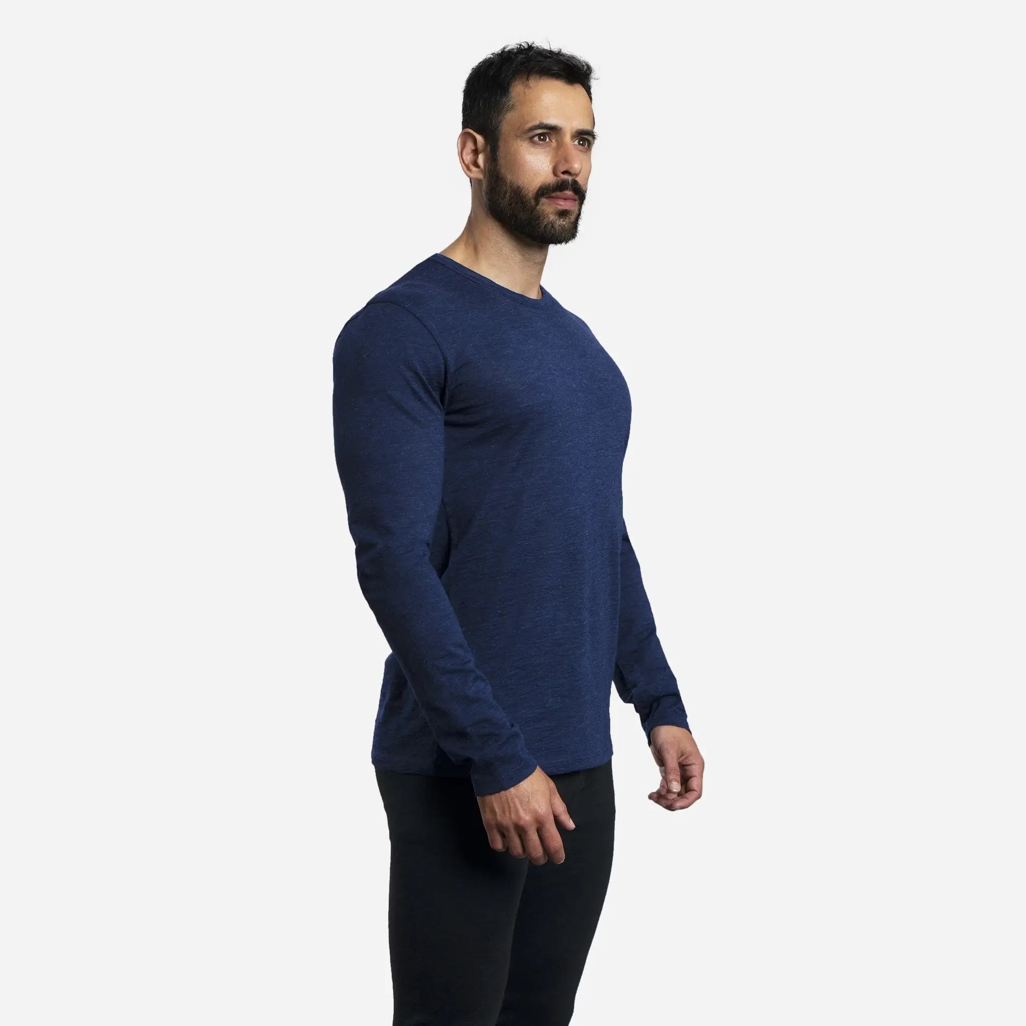 Men's Alpaca Wool Long Sleeve Shirt: 160 Ultralight Refined Men's European