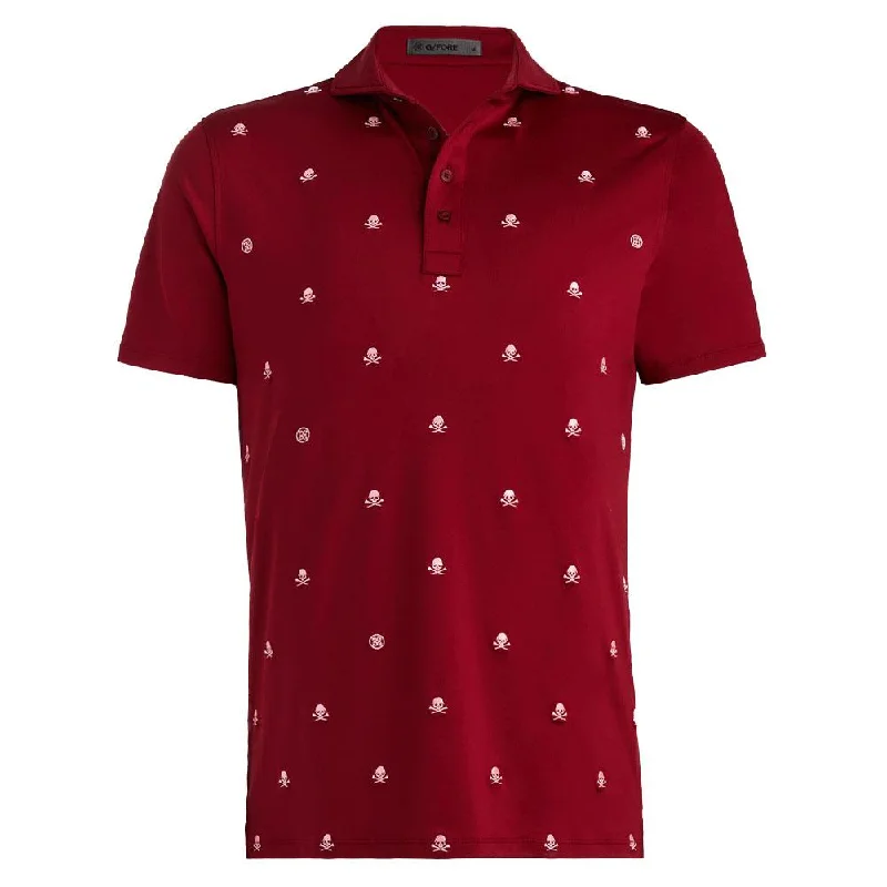 Gfore Embroidered Skull & Tees Tech Jersey Golf Polo 2024 Youthful Men's Pop