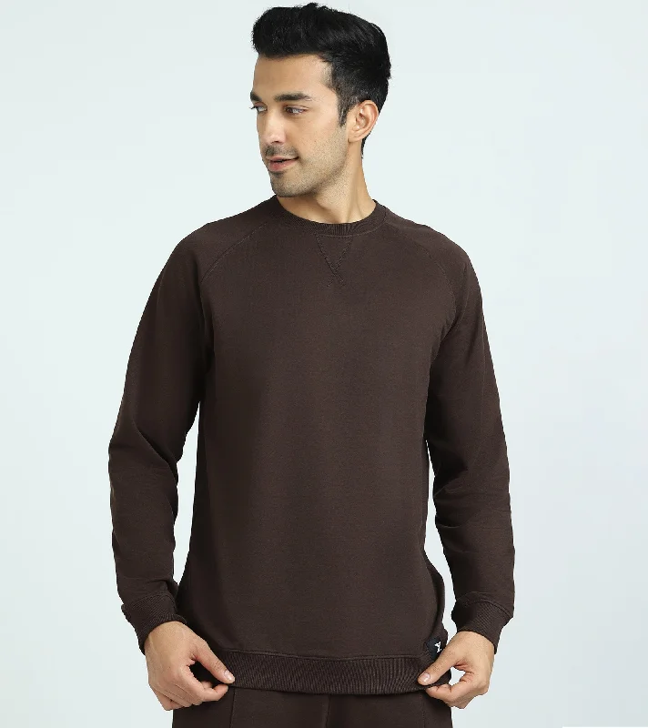 Cruze French Terry Cotton Sweatshirts Malt Brown Sophisticated Men's 
