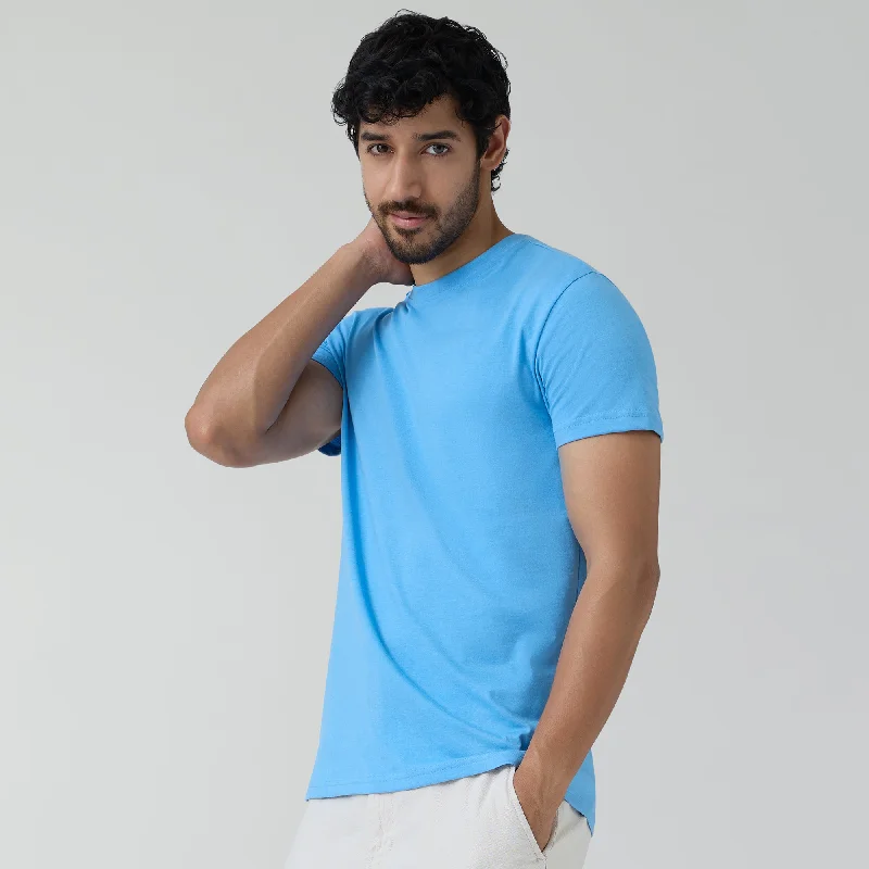 Code Cotton Rich T-shirts Azure Blue Business