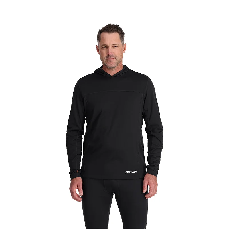 Mens Stretch Charger Hoodie - Black Luxurious Men's High