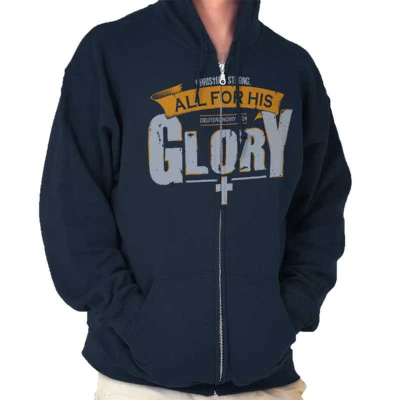 All for His Glory Zip Hoodie Elegant Men's Cashmere