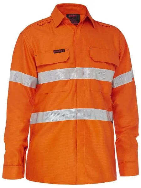 Bisley Apex 185 Taped Hi Vis Ripstop FR Vented Shirt (BS8439T) Hip Men's Retro