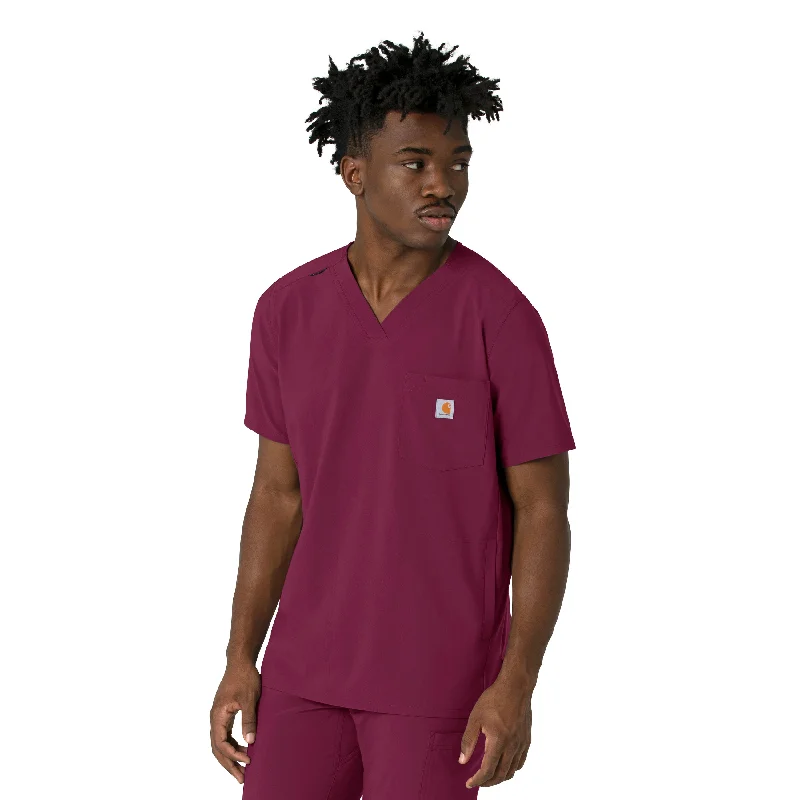 Carhartt Force Cross-Flex Men's V-Neck Scrub Top - Wine Gym