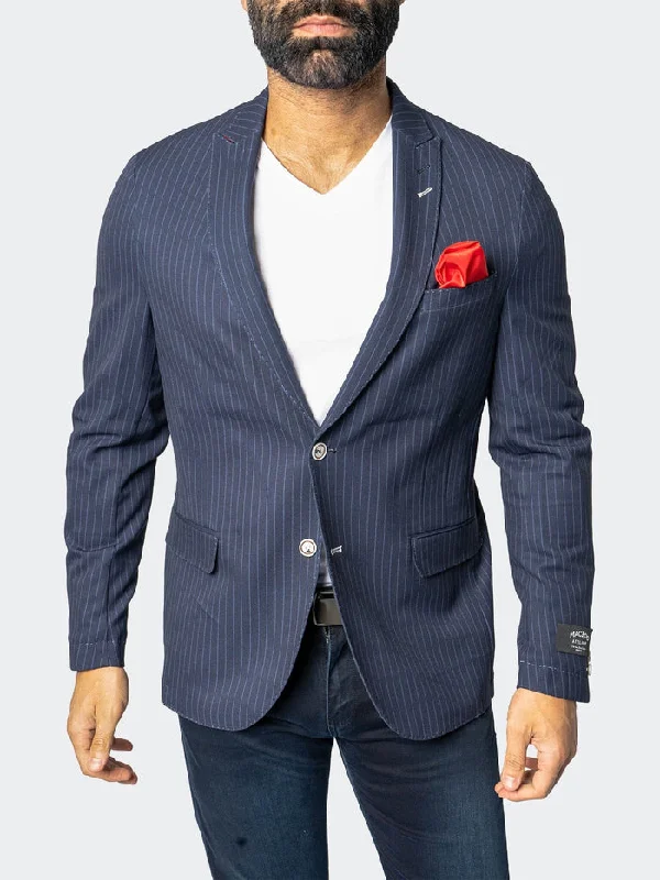 Maceoo Blazer | Blazer Unconstructed Descartes Capone Blue Bohemian Men's Free