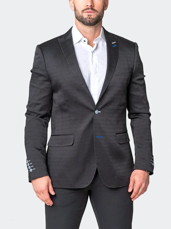 Maceoo Blazers.Maceo | Blazer Descartes Still Black Practical Men's Quick