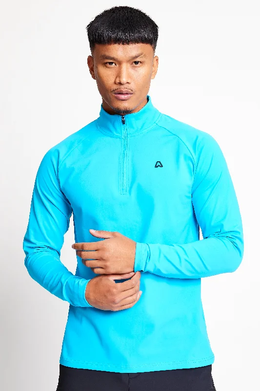 Slim Fit 1/4 Zip Top - Ocean Blue Cool Men's Skate