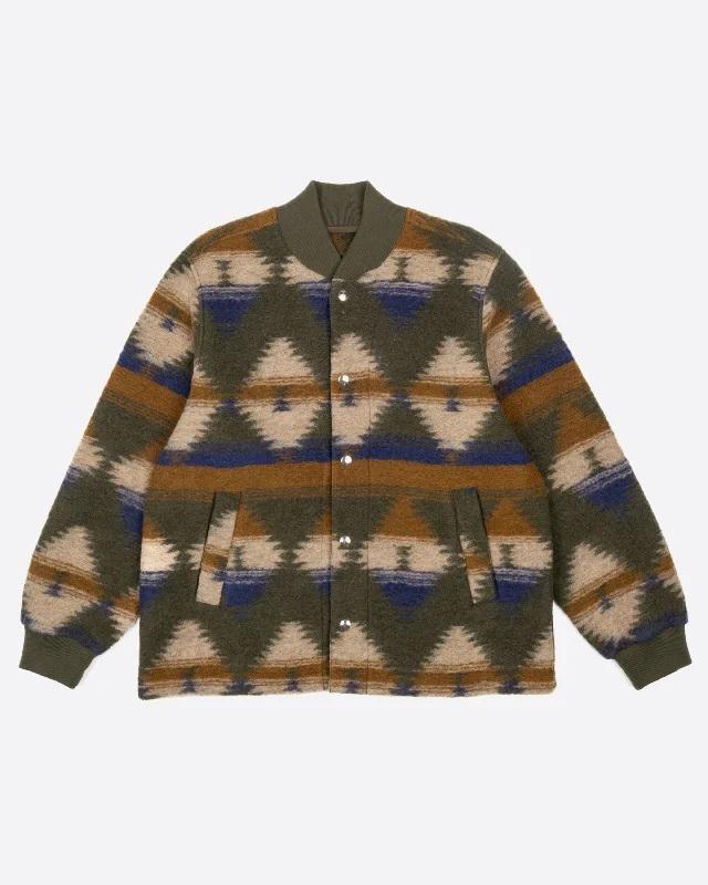 Field Jacket Desert Wool Green/Blue/Beige Confident Men's High