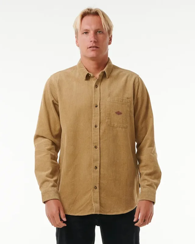 Classic Surf Cord L/S Shirt Polished Men's Satin
