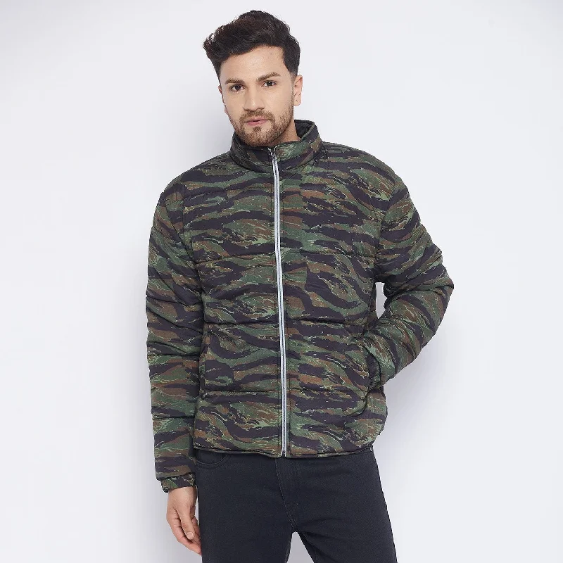 Modern Camo Quilted Jacket Luxurious Men's High