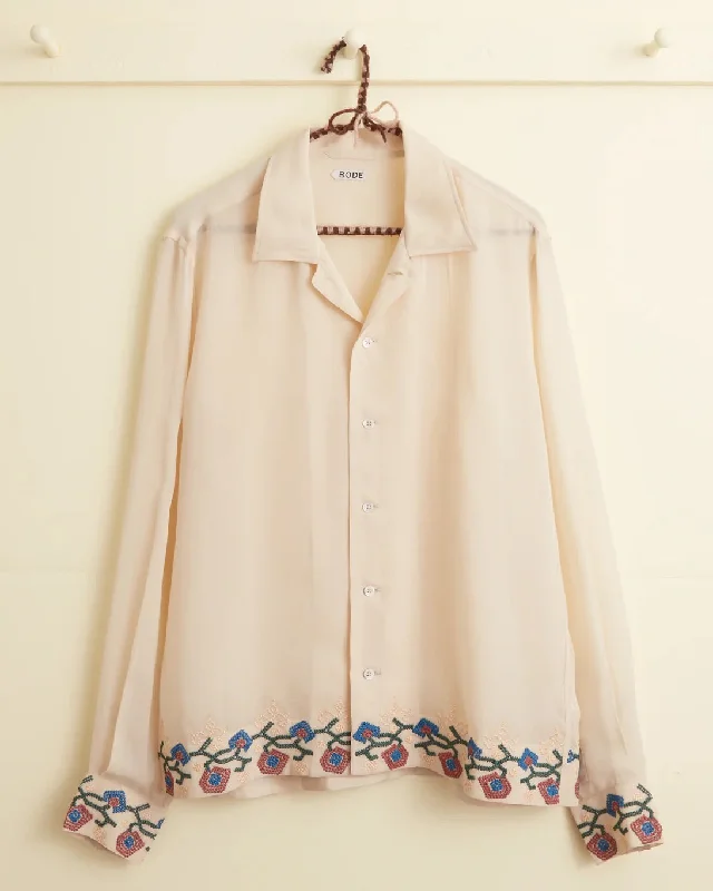 Bode Flowering Liana Long Sleeve Shirt - Cream/Multi Sporty Men's Athleisure 