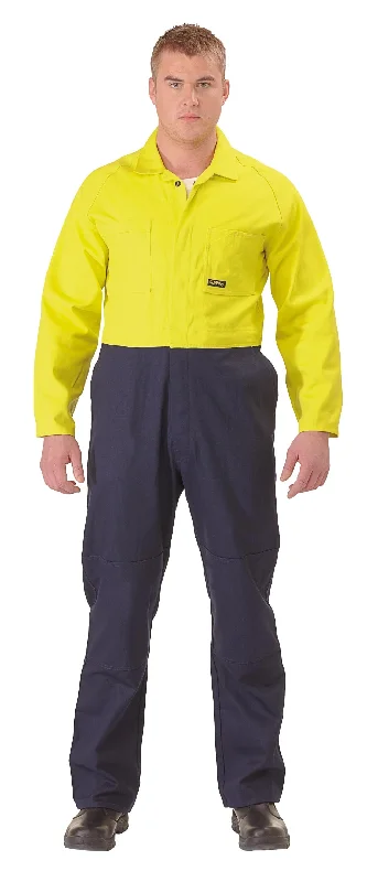 Bisley 2 Tone Hi Vis Coveralls Regular Weight - Yellow/Navy (BC6357) Adventure